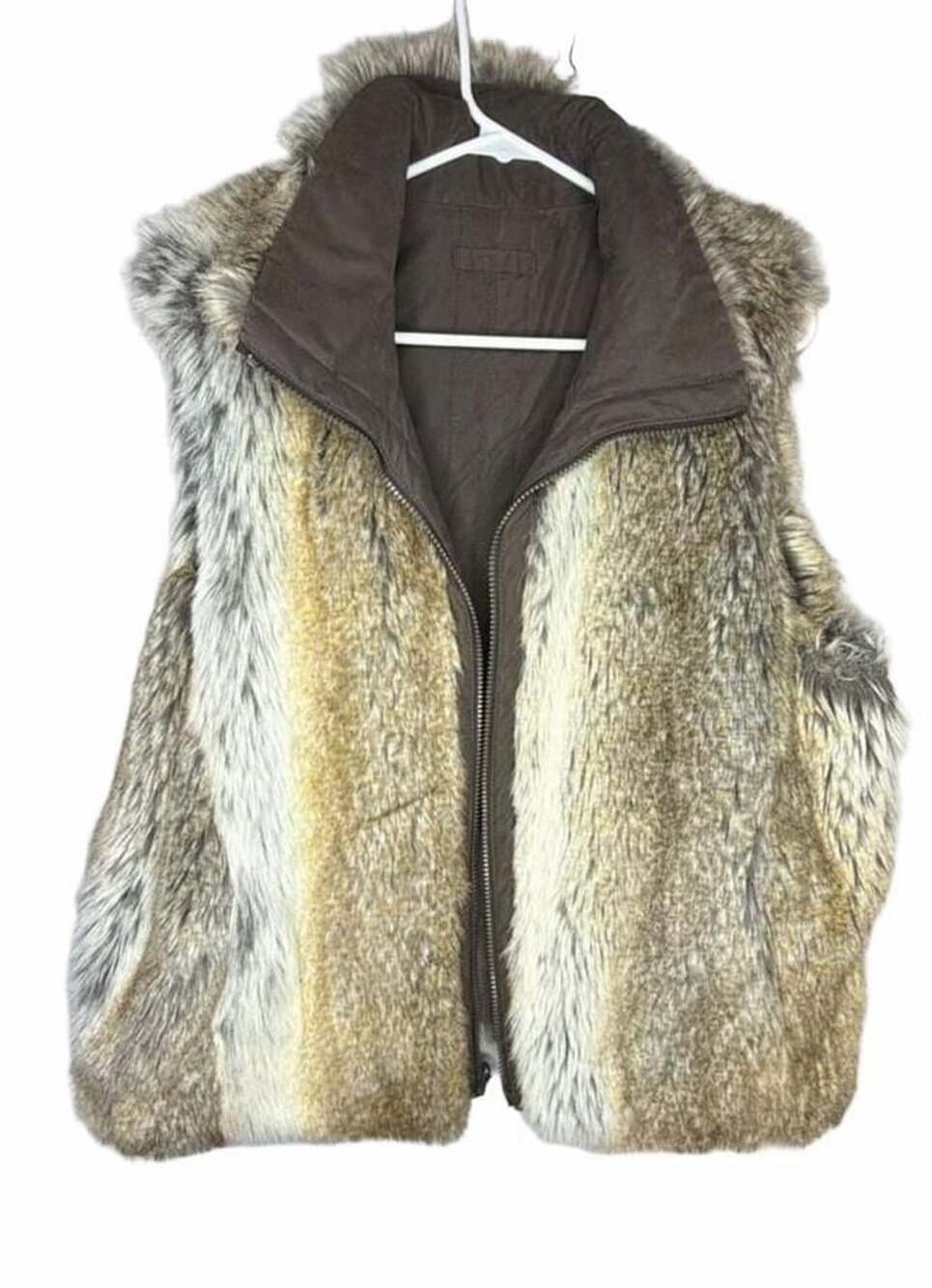 Weatherproof Reversible Faux Fur Vest Brown